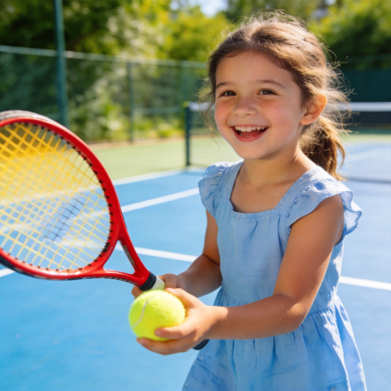 小女孩打网球图片