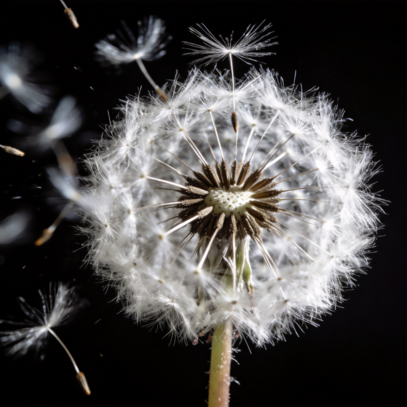 蒲公英飘散图片
