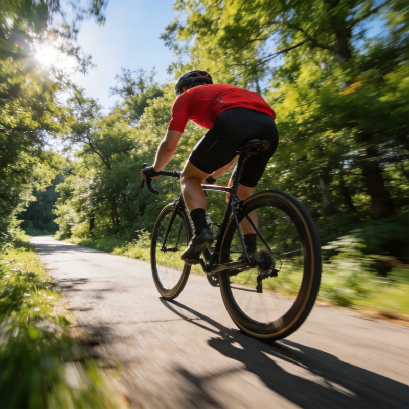 林间骑行 阳光相伴图片