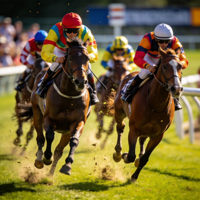 赛马激烈竞速图片