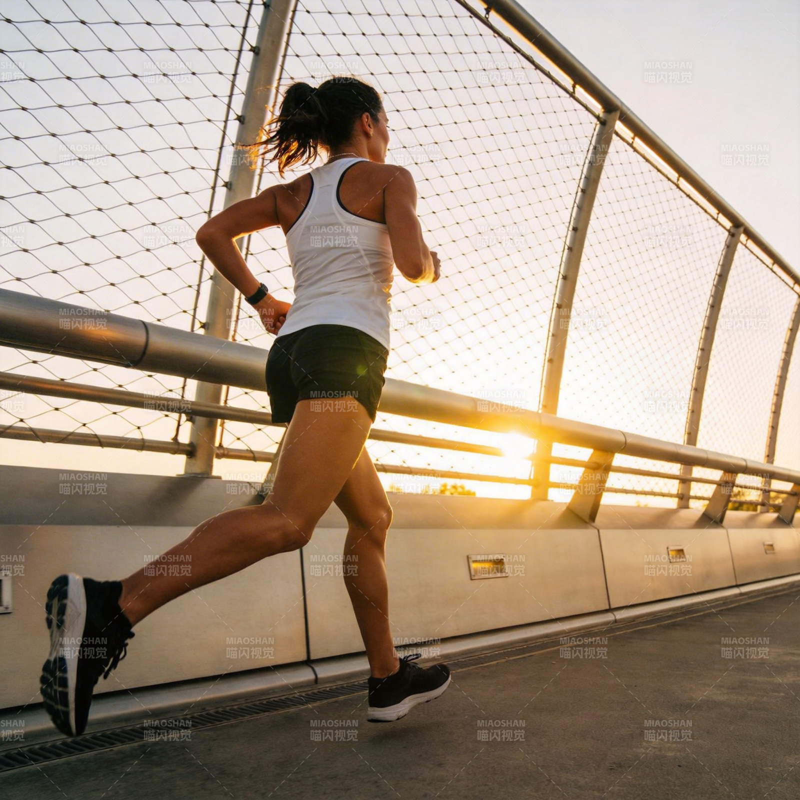 晨跑中的她图片