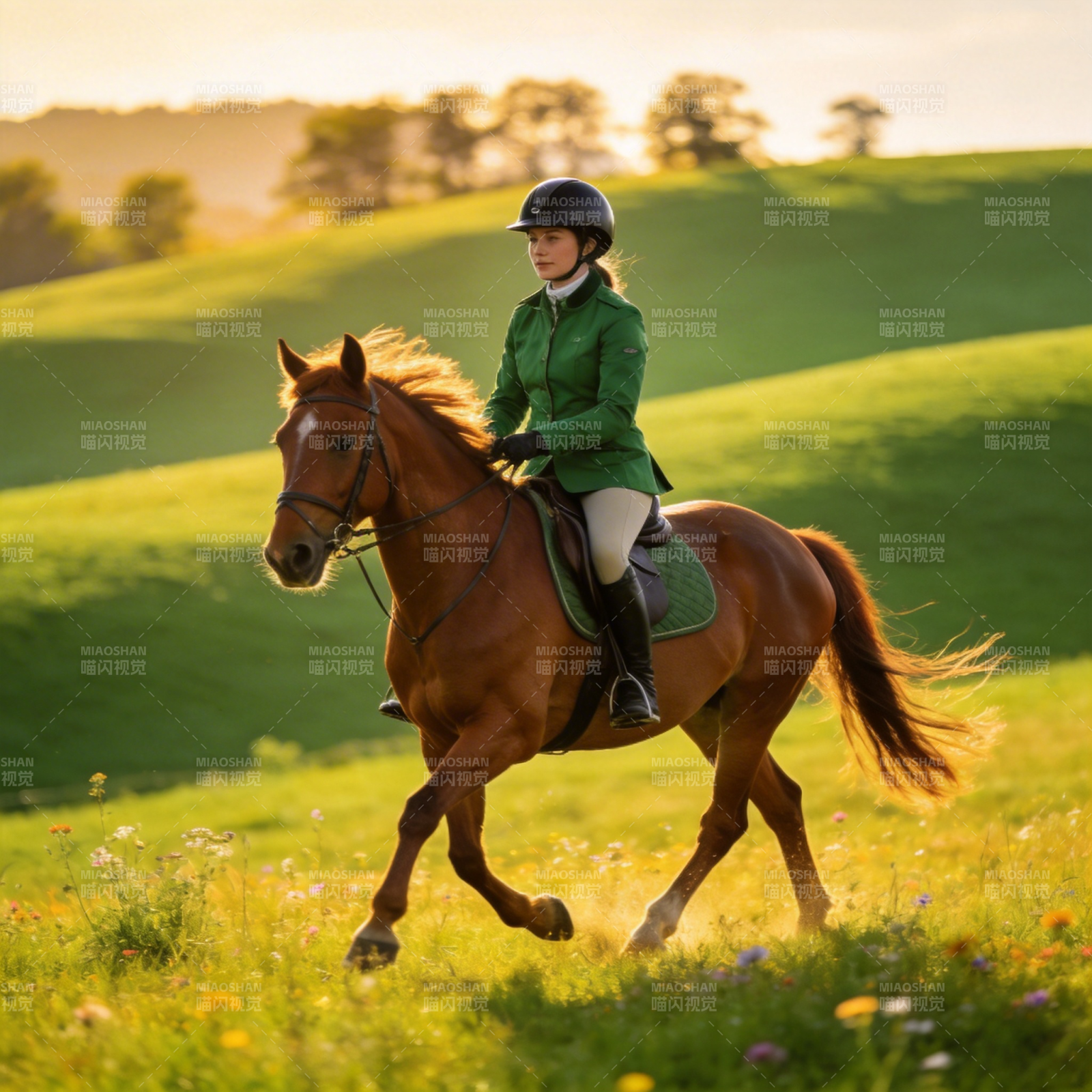 骑马踏青 春意盎然图片