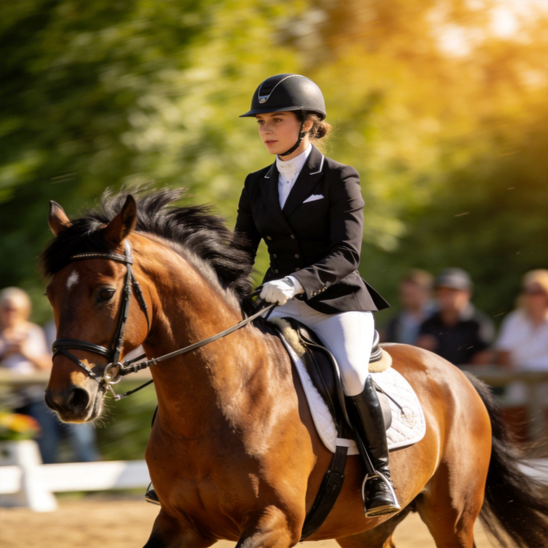 优雅骑手驰骋赛场图片