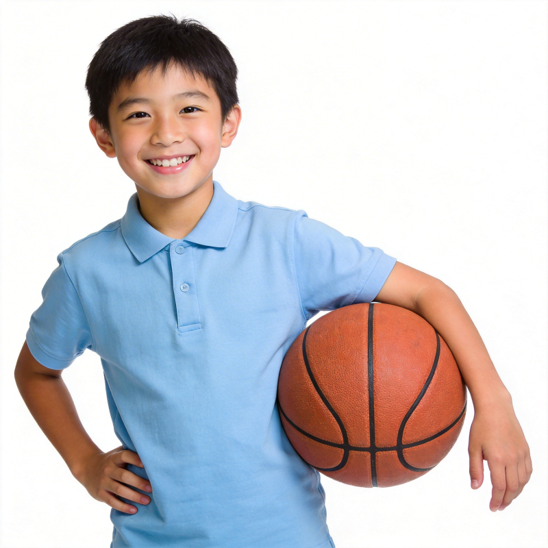 少年持篮球微笑图片