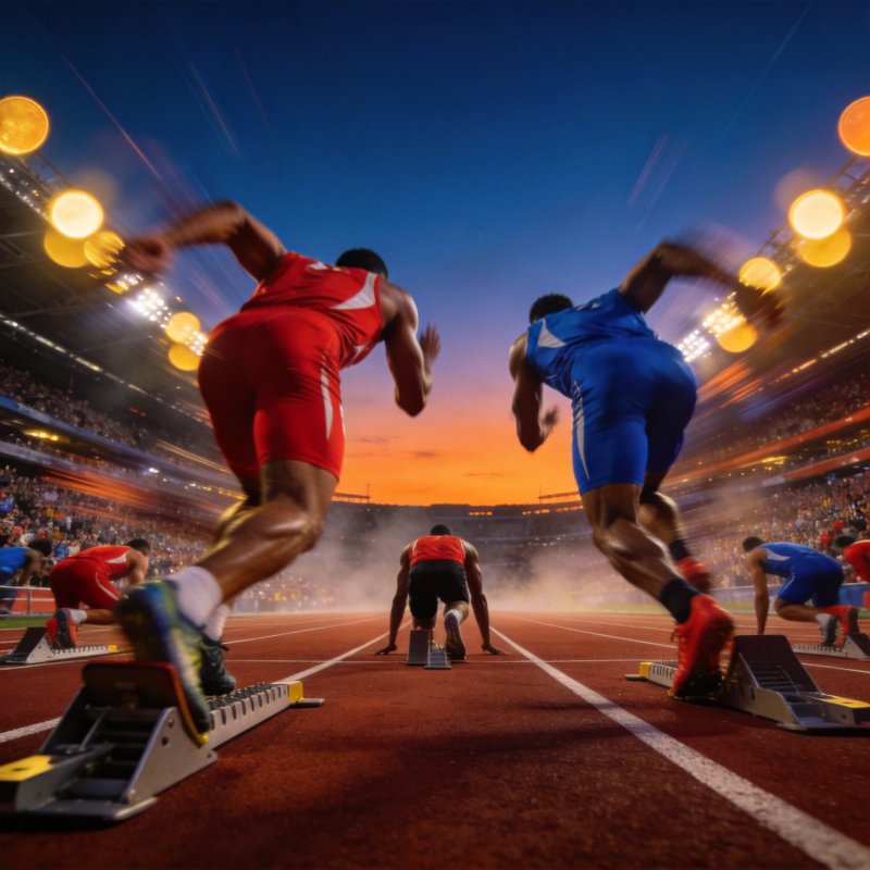 百米冲刺瞬间图片