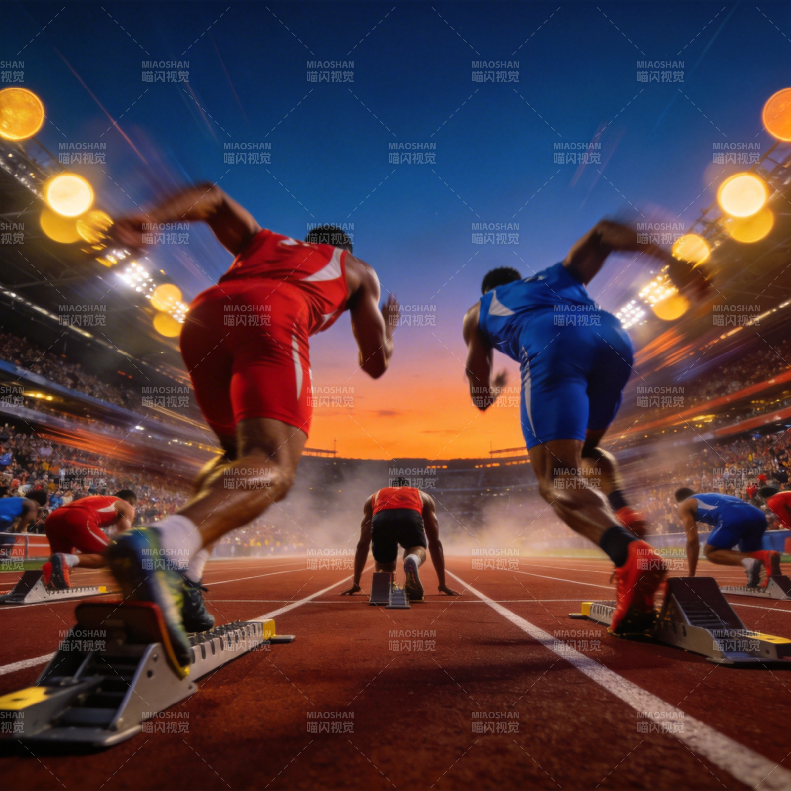 百米冲刺瞬间图片