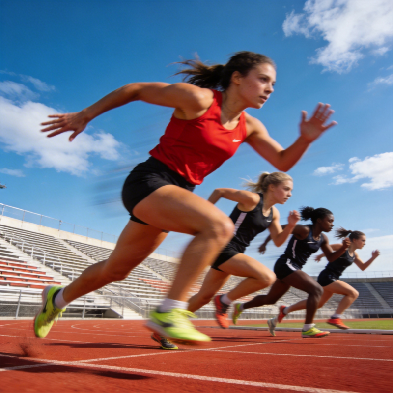 田径赛冲刺瞬间图片