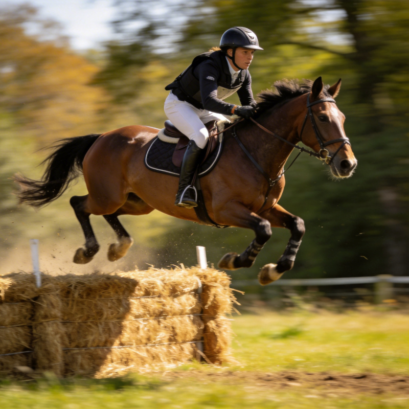 骏马飞跃障碍图片