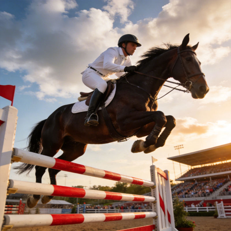 飞跃障碍 马术精彩瞬间图片