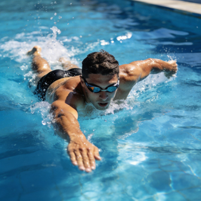 泳者破浪前行图片