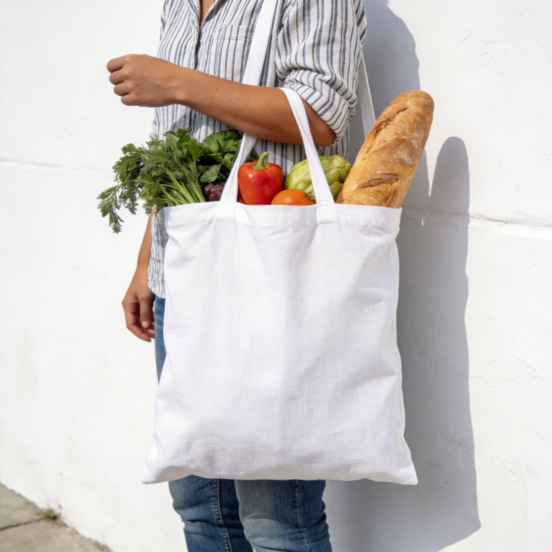 环保购物袋装满蔬果图片