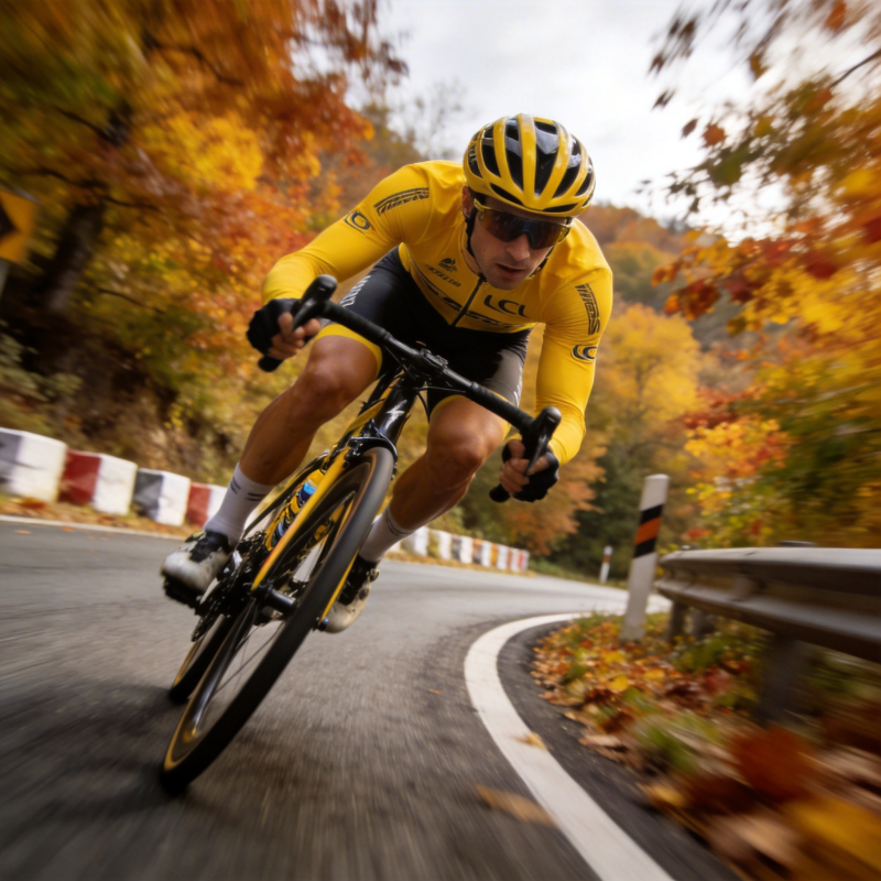 秋日骑行竞速图片