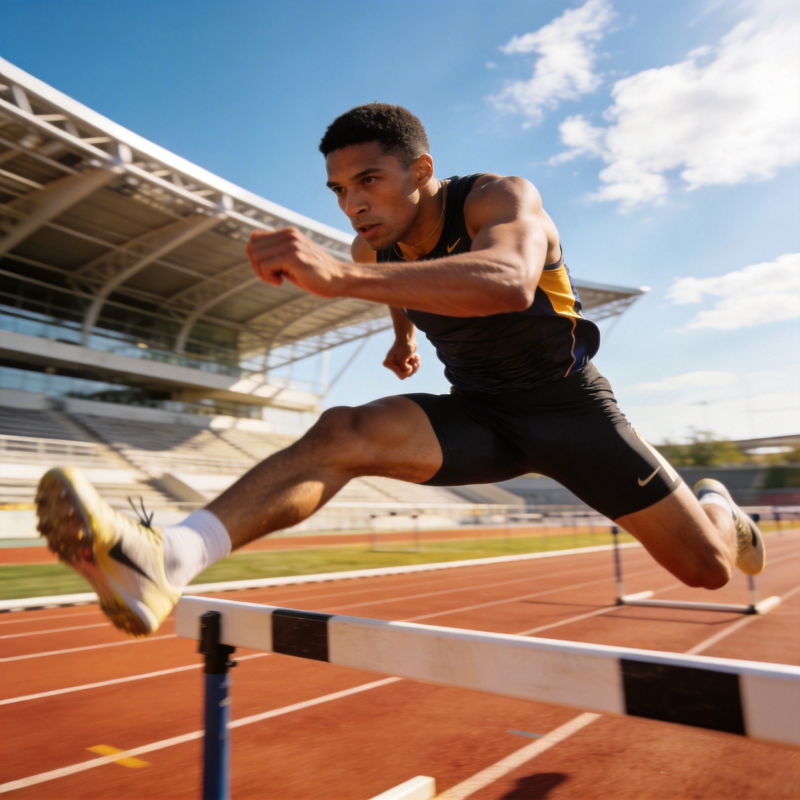 跨栏飞驰瞬间图片