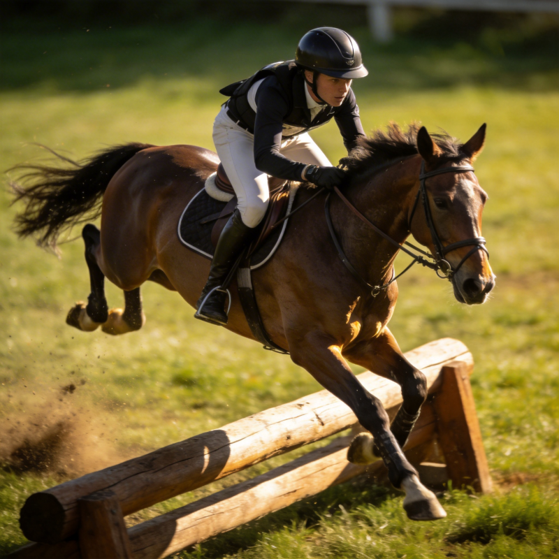 跃马飞越障碍图片