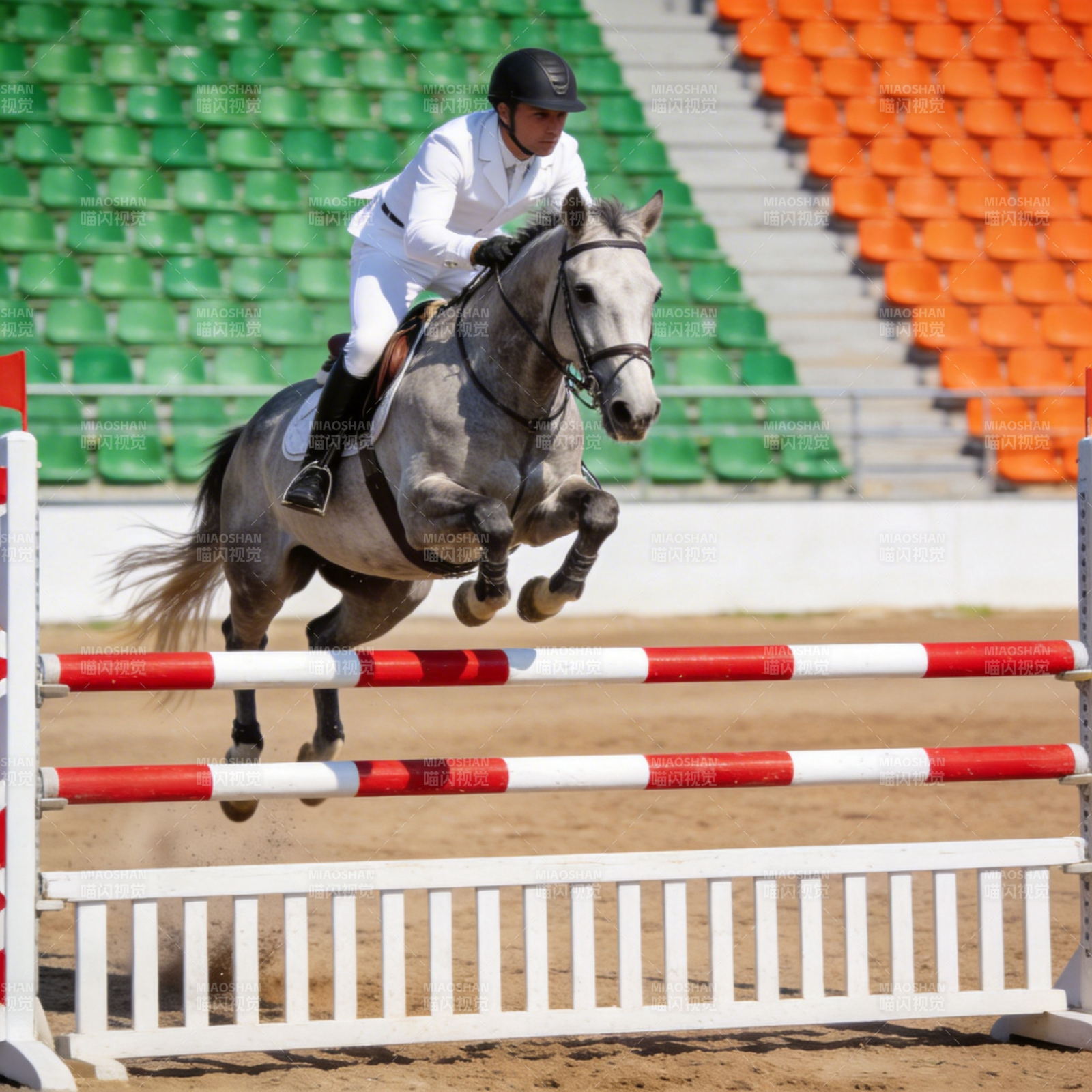 马术飞跃瞬间图片