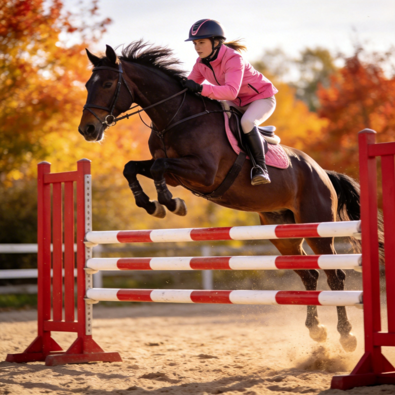 跃马飞越障碍图片