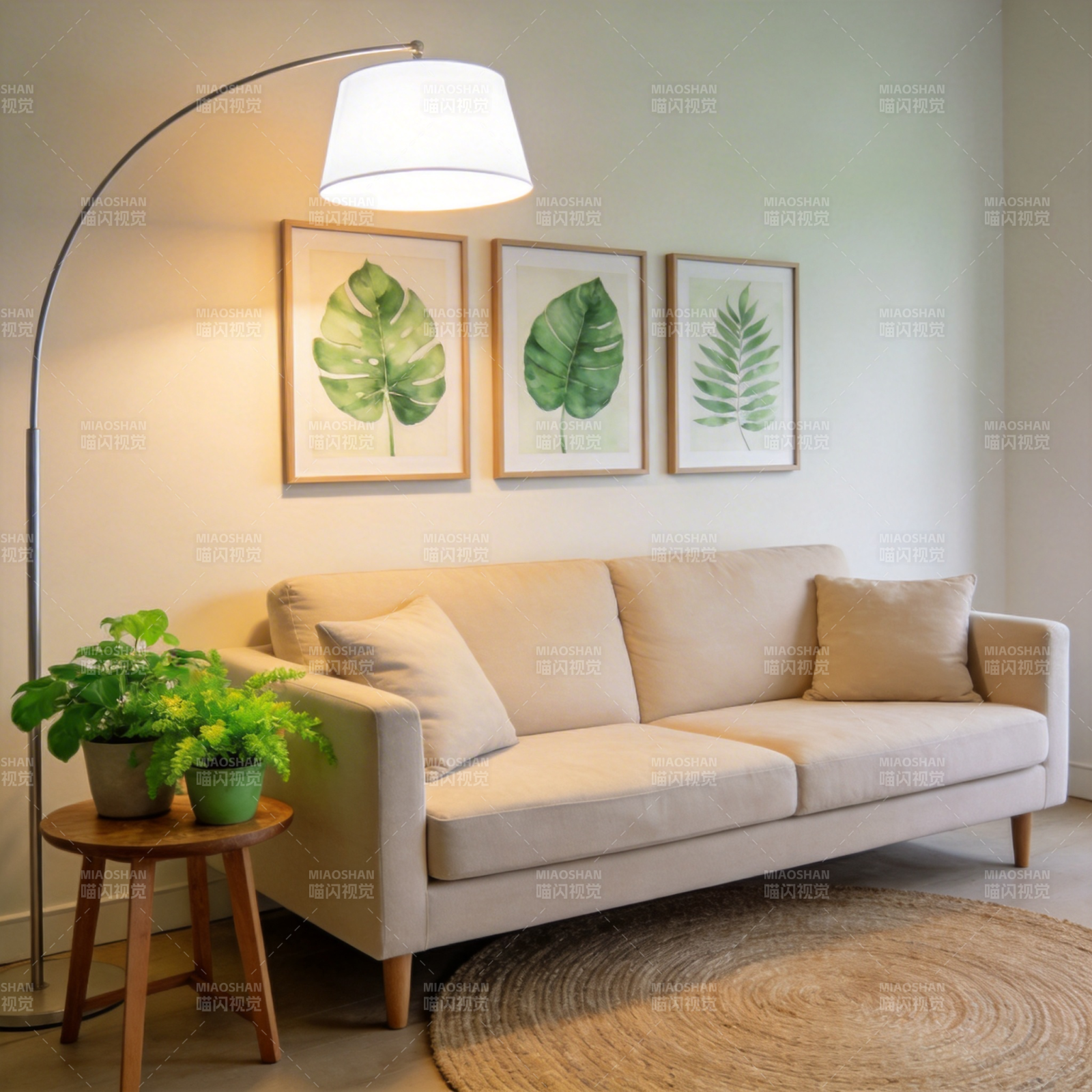 绿意盎然的客厅一角图片