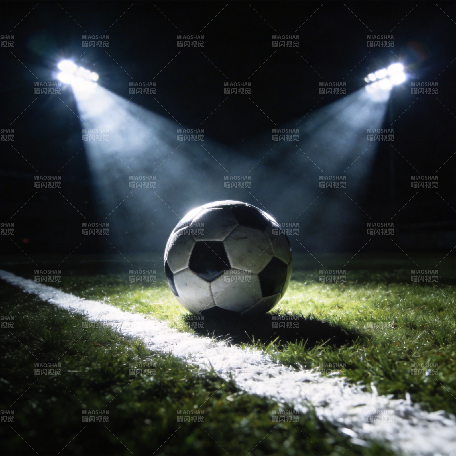 足球场上的聚光灯图片