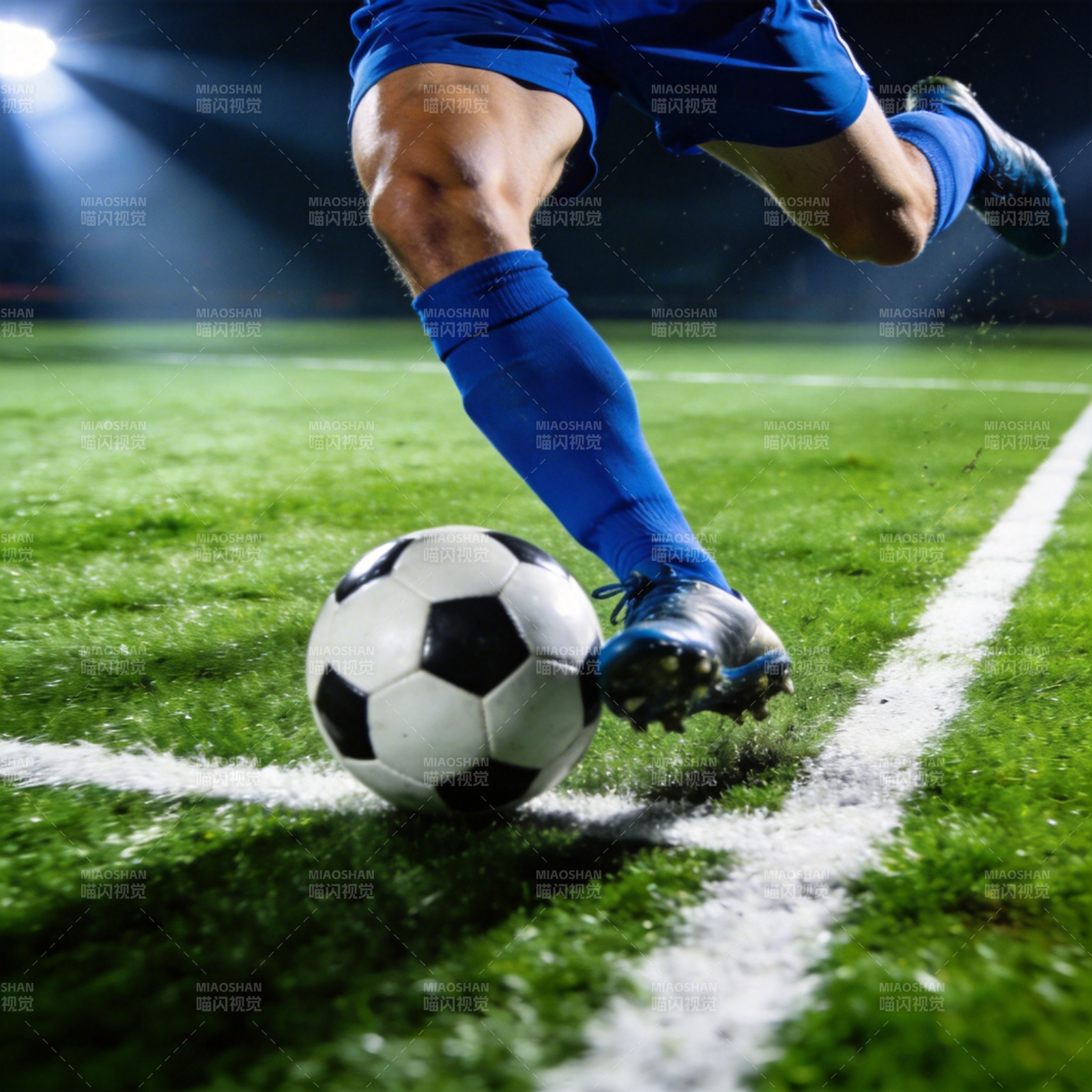 足球运动员踢球瞬间图片