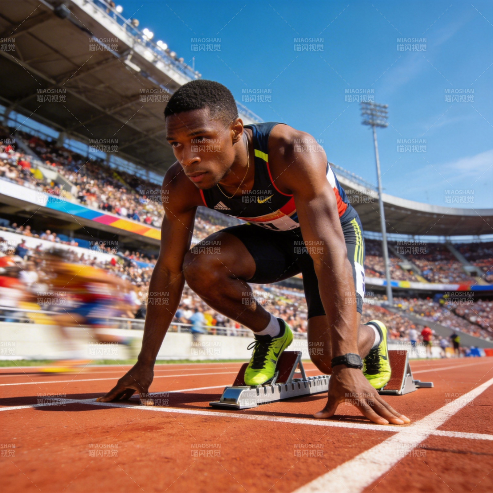 起跑线上的冲刺瞬间图片