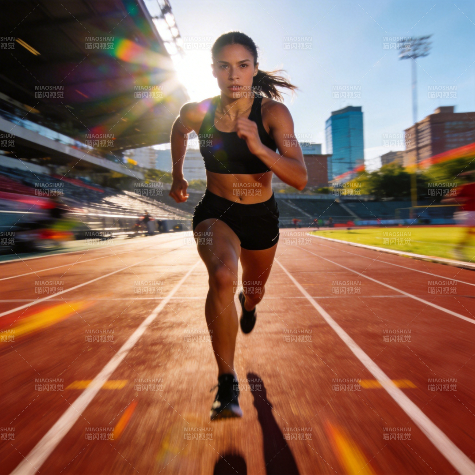 赛道上的奔跑者图片