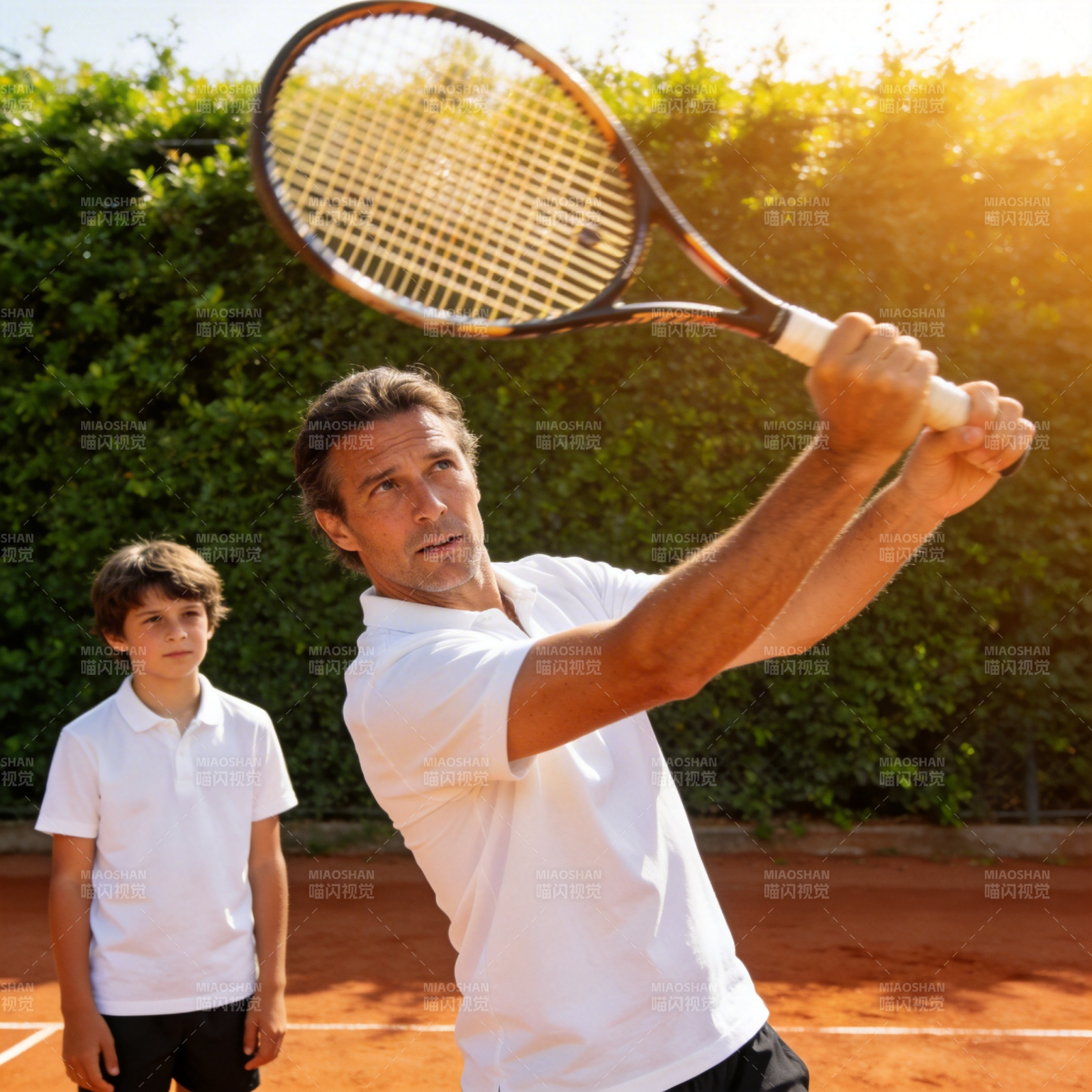 父子网球时光图片