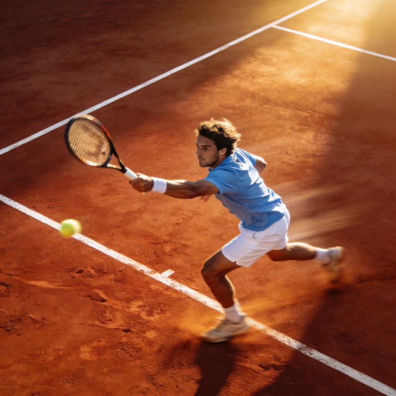 红土球场上的网球手图片