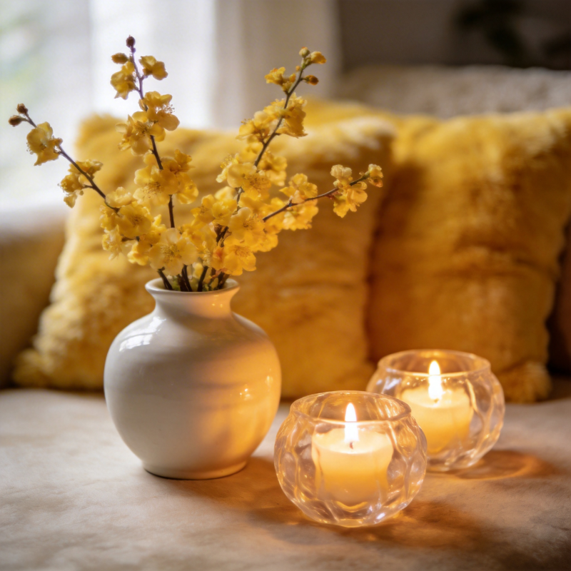 花香烛影暖意浓图片