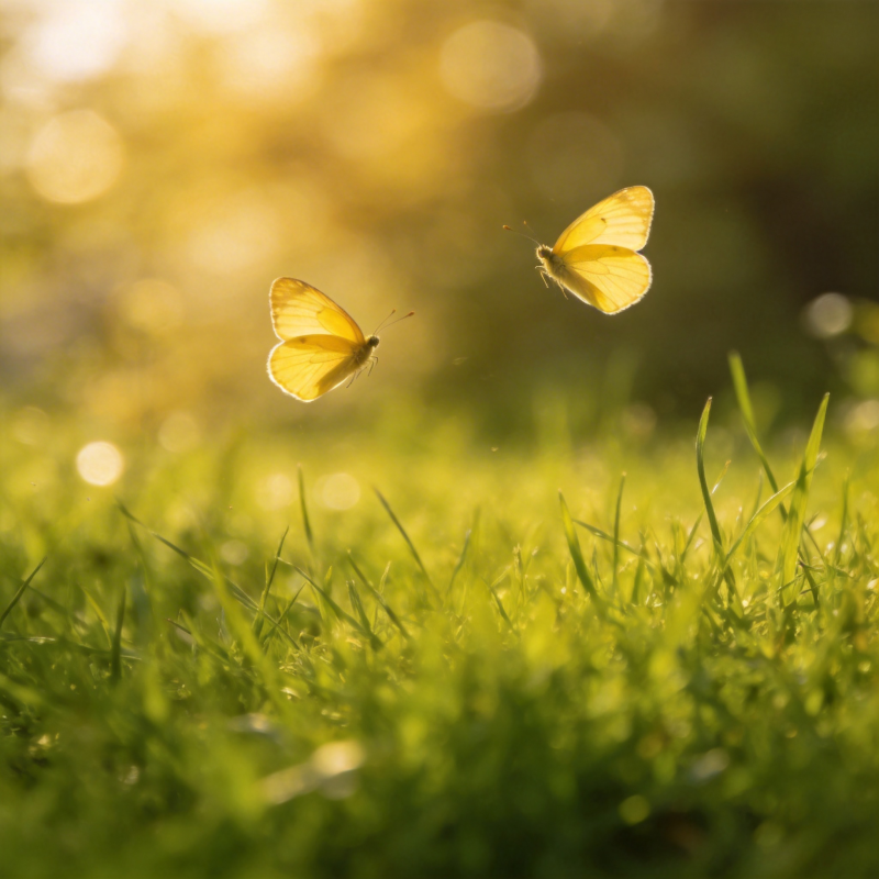 黄蝶舞草间图片