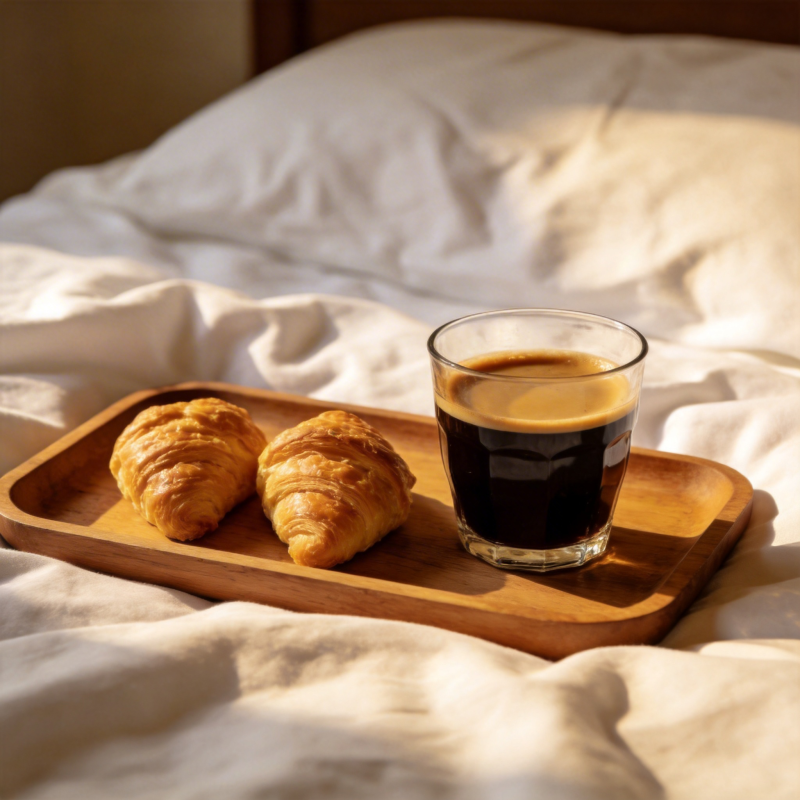 床边早餐时光图片