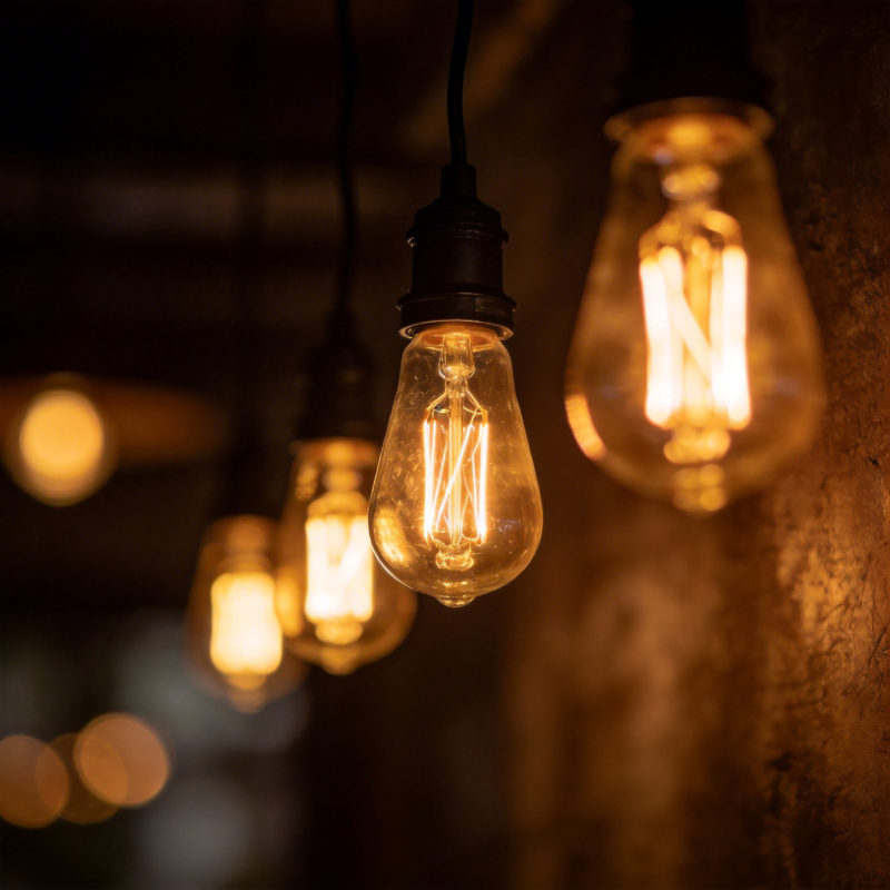 暖光灯泡悬挂图片