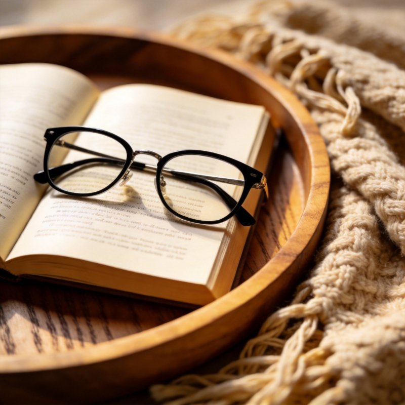 书与眼镜的静谧时光图片