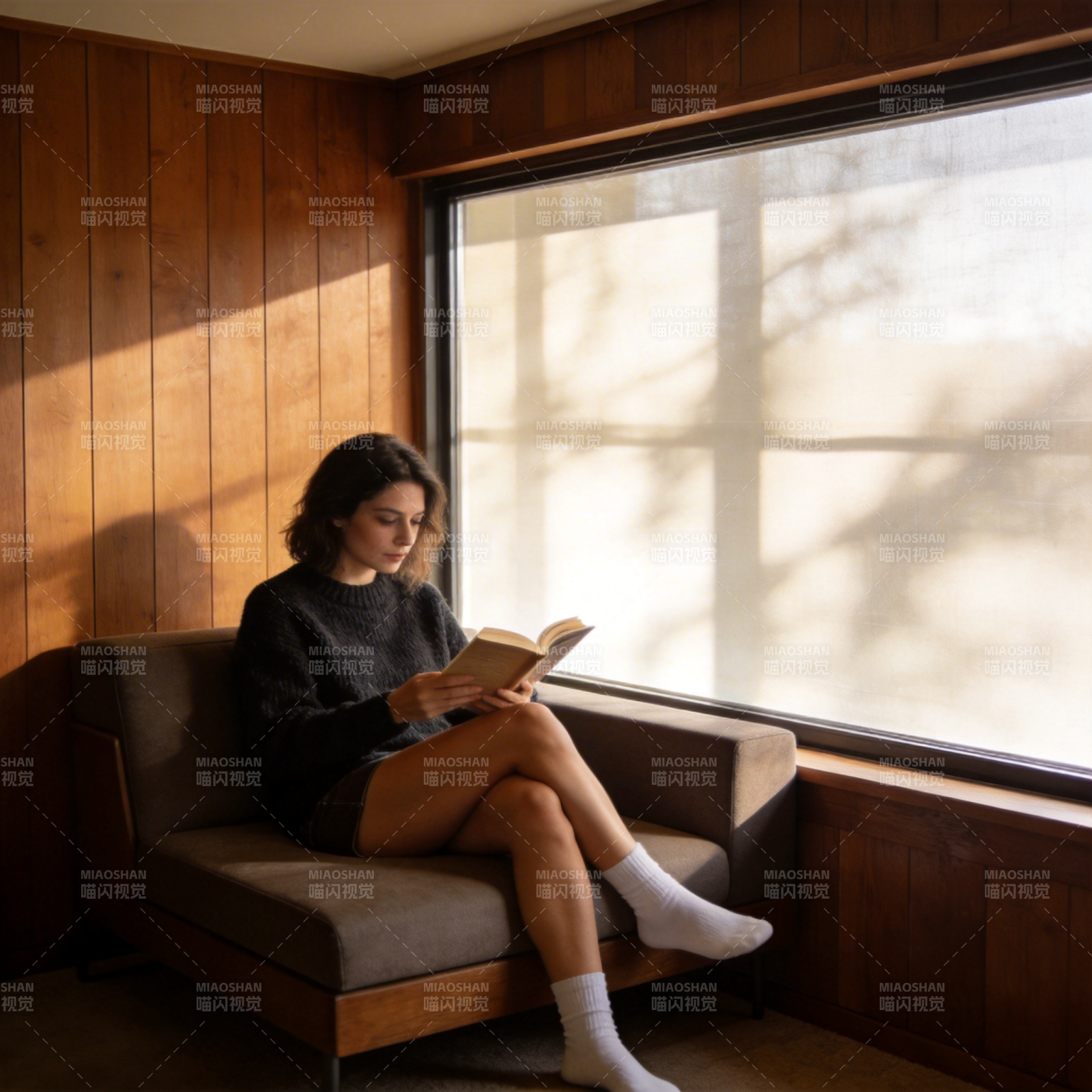 窗边阅读时光图片