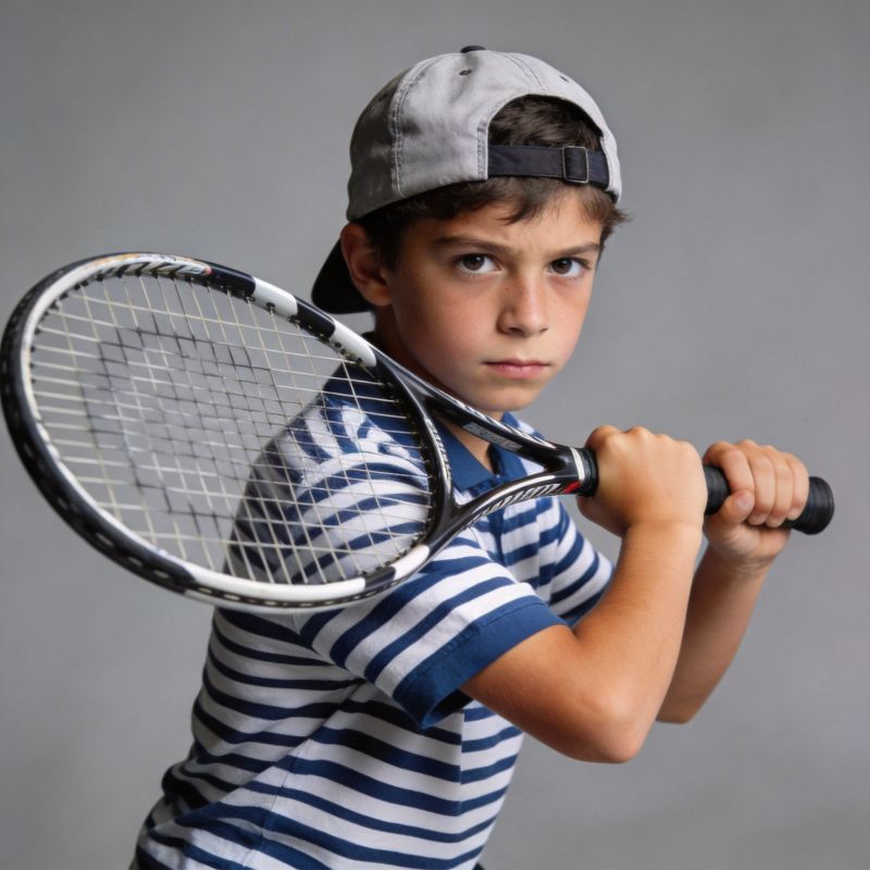 少年挥拍击球瞬间图片