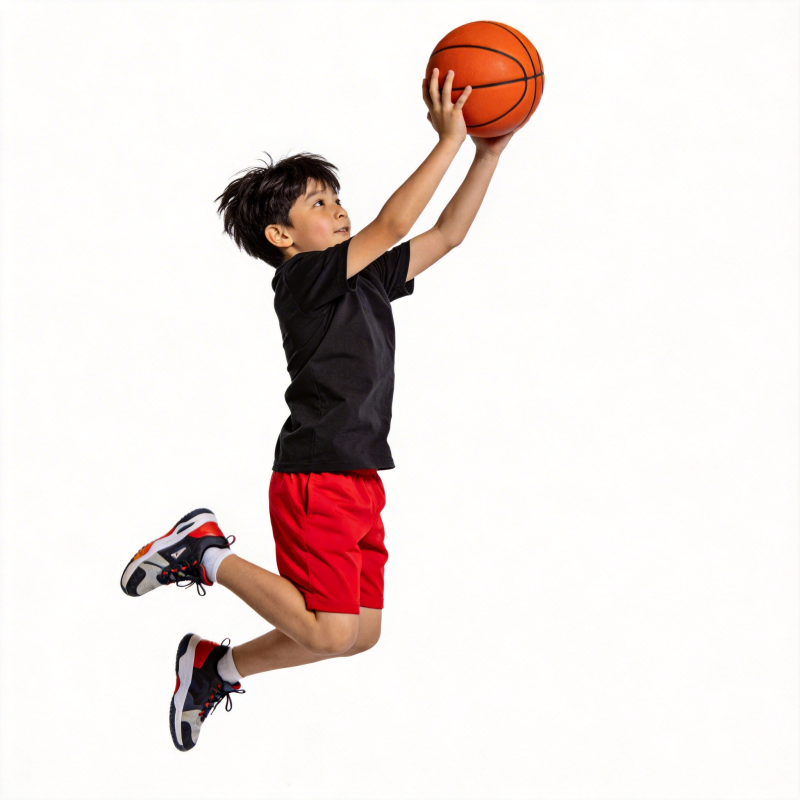 少年跃起投篮图片