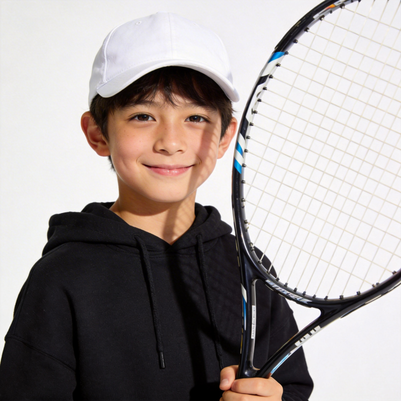 少年持拍微笑图片