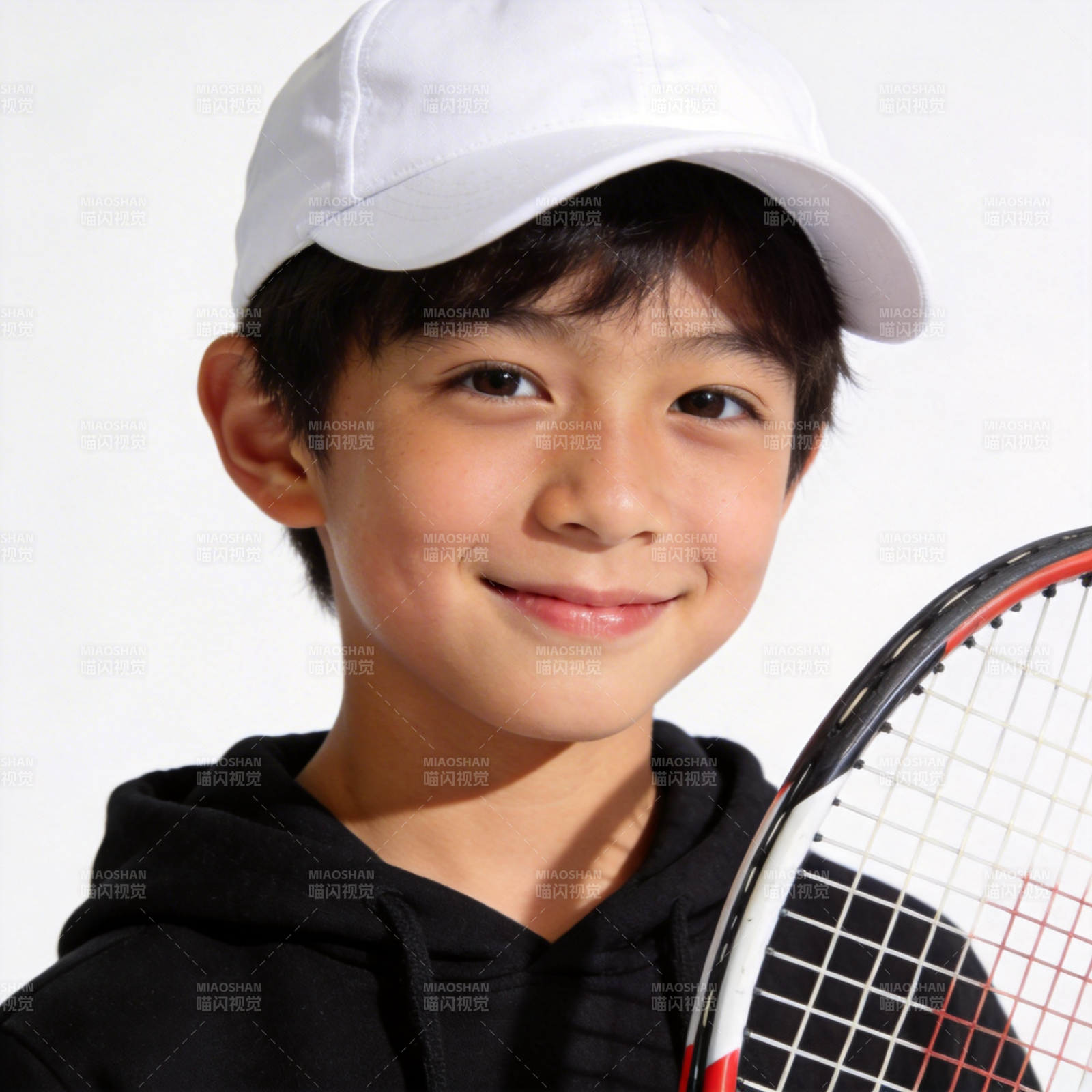 少年网球手微笑图片