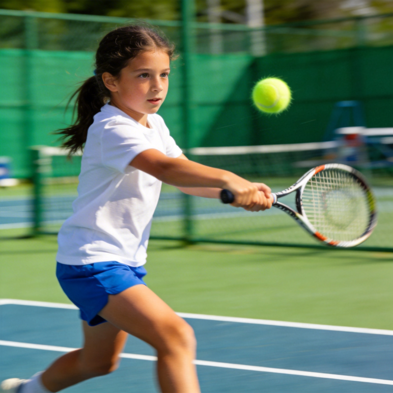 小女孩打网球图片