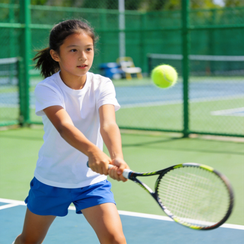 小女孩打网球图片