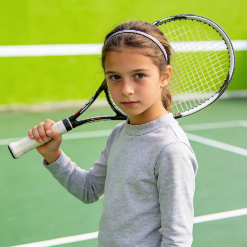 小网球手专注训练图片