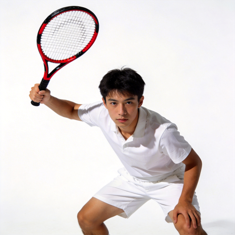 网球少年挥拍瞬间图片