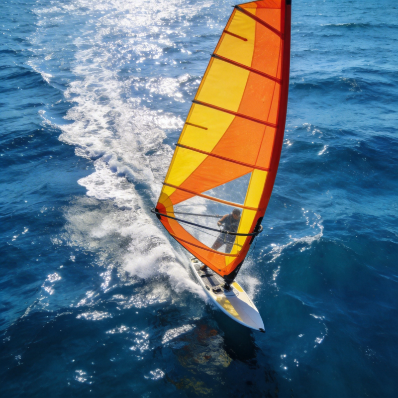橙帆破浪前行图片