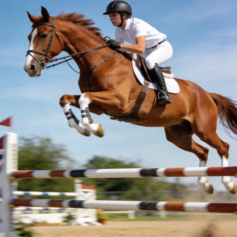 骏马飞跃障碍图片