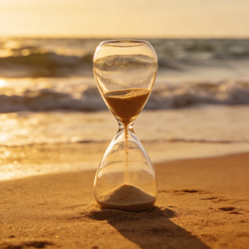 沙漏海边时光图片