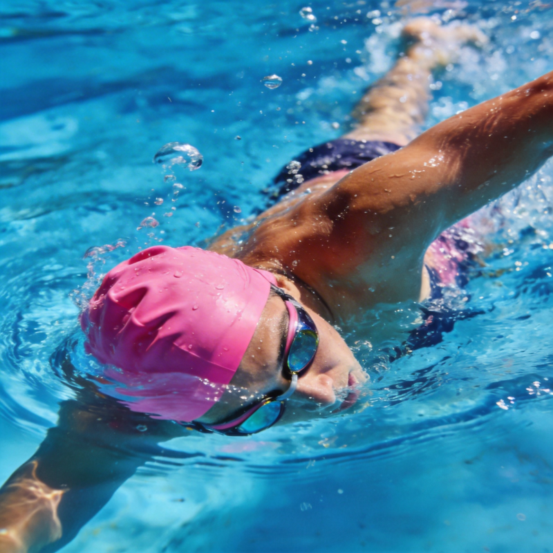 泳者水中奋力前行图片