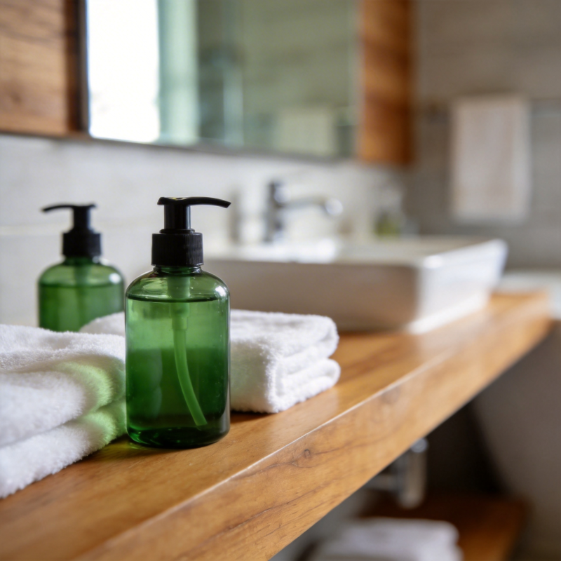 浴室绿瓶洗手液图片