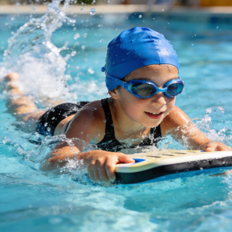 小女孩游泳训练图片