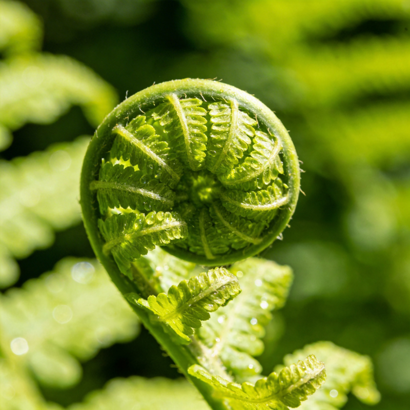蕨叶初展生机盎然图片