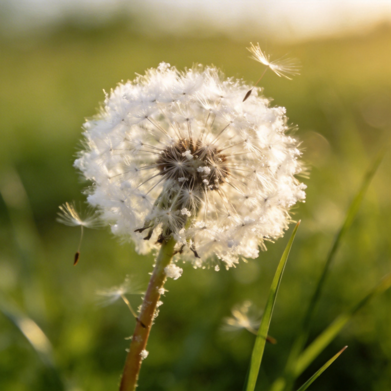 蒲公英随风飘散图片