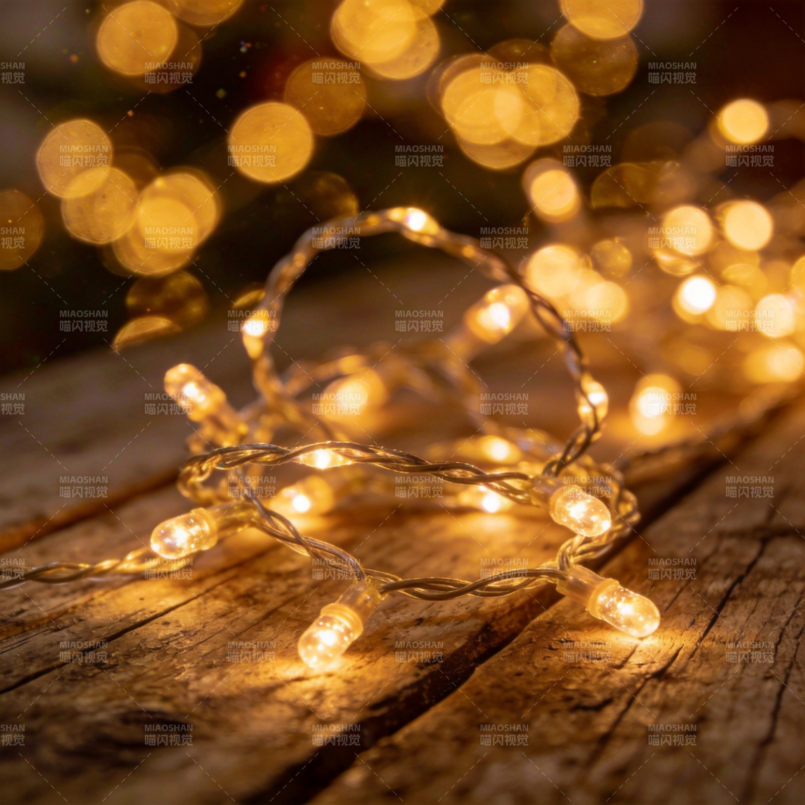 暖光灯串 温馨夜景图片